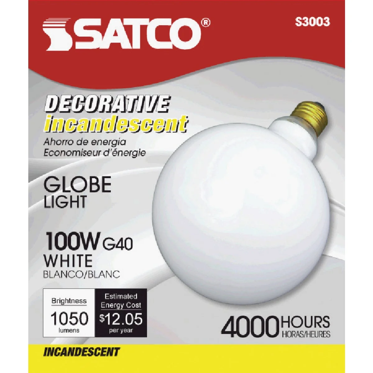 Smart Satco 100W Frosted Soft White Medium Base G40 Incandescent Globe Light Bulb Expertly Made