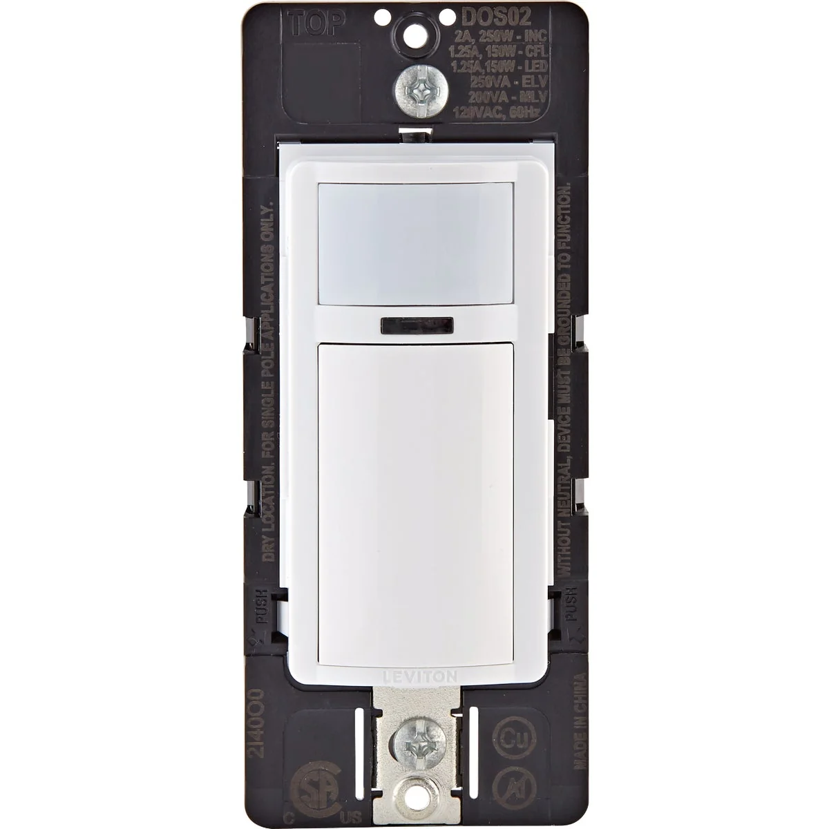 Excellent Leviton Decora White 900 Sq. Ft. Coverage 180 Deg. Detection Occupancy Sensor Switch Relaxed