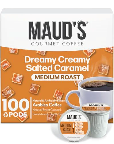 User-Friendly Salted Caramel Flavored Coffee Pods 100 Count Crafted