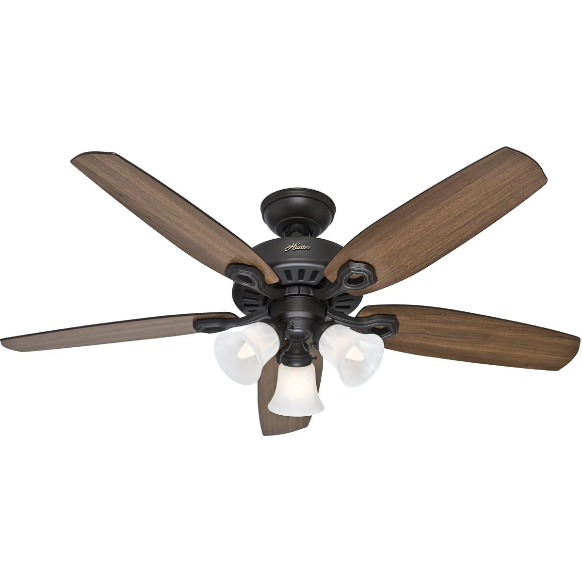 Selected Hunter Builders Plus 52 In. New Bronze Ceiling Fan with Light Kit Smooth