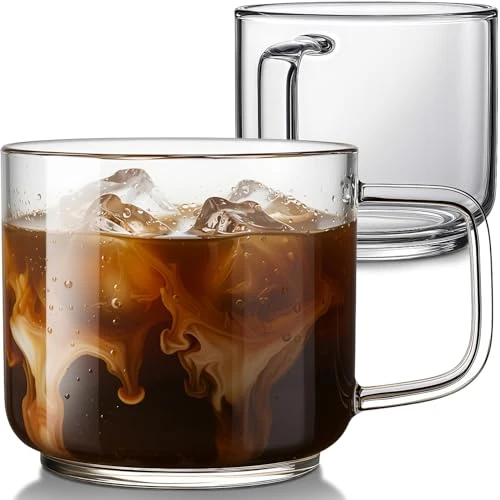 Soft 18oz Glass Coffee Mugs Set of 2 36 Count Recyclable