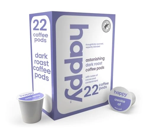 Easy-to-Use Happy Coffee Dark Roast Coffee Pods 22 Count Sophisticated
