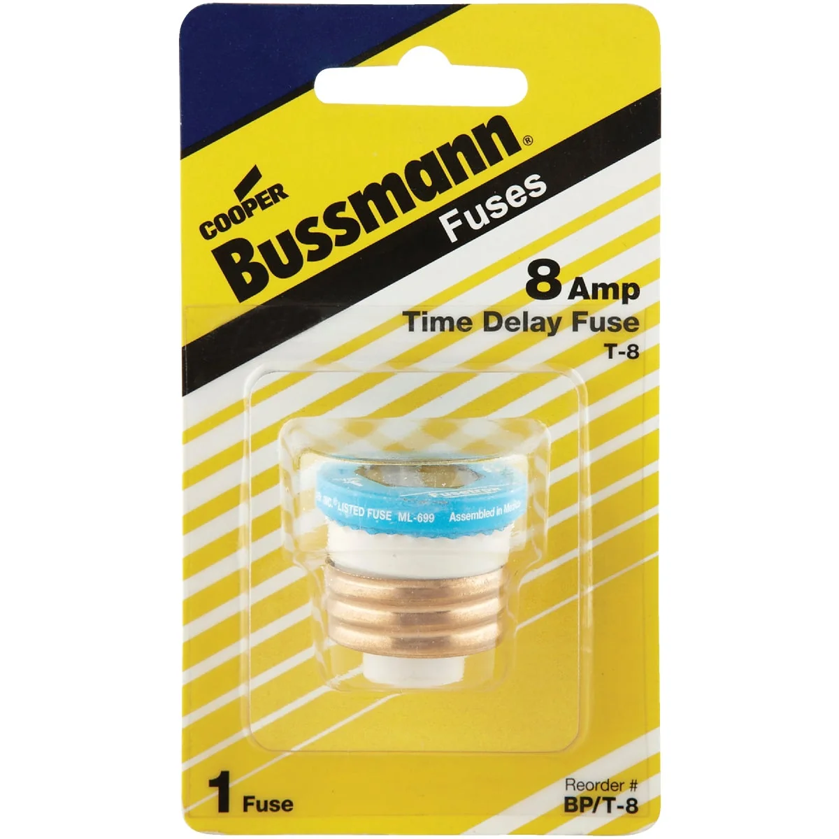 Crafted Bussmann 8A BP T Time-Delay Plug Fuse Detailed