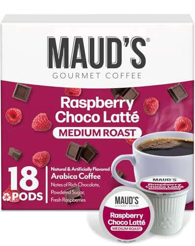 Breathable Raspberry Chocolate Flavored Coffee Pods 18 Count Enhanced