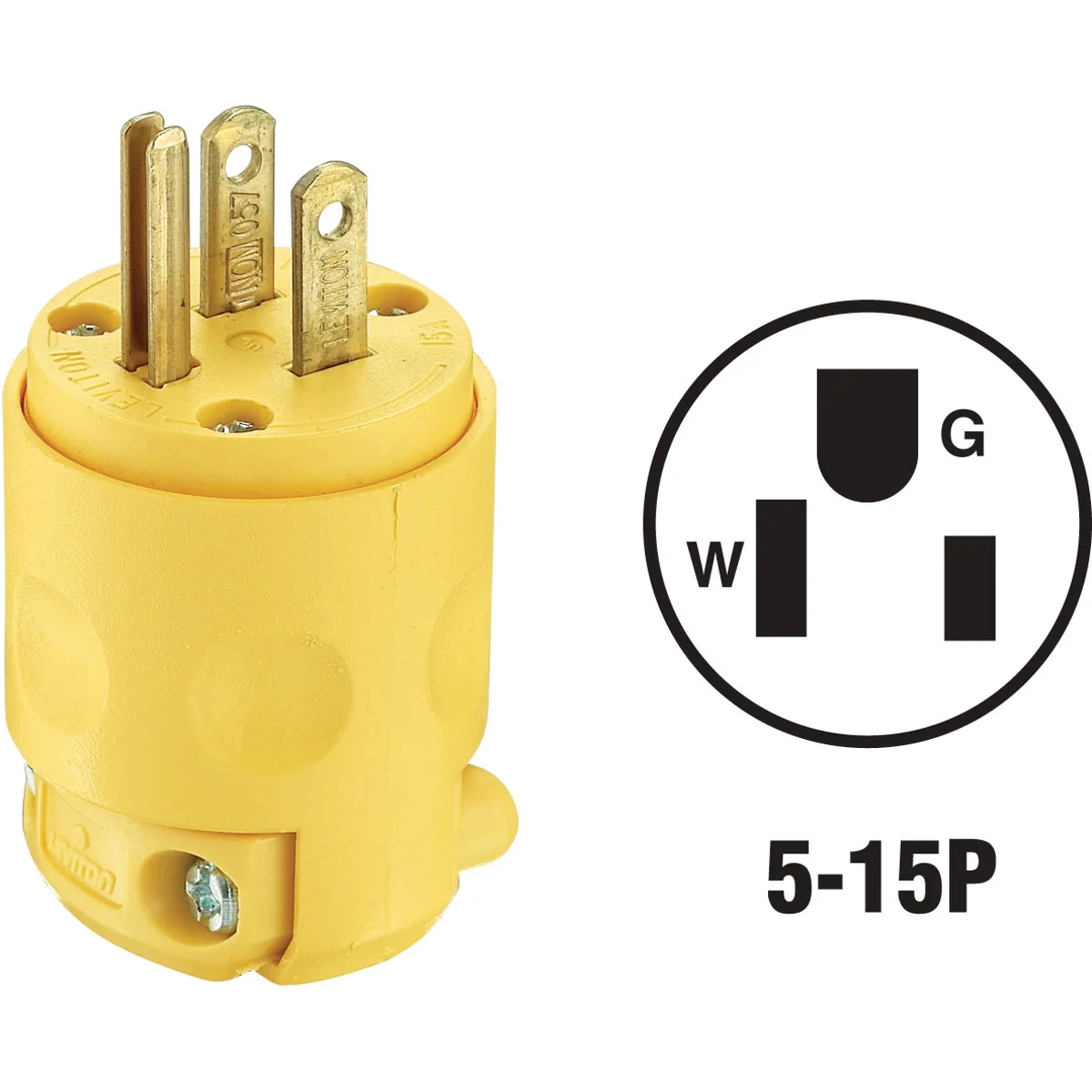 Healthy Leviton 15A 125V 3-Wire 2-Pole Residential Grade Cord Plug Yellow Unique