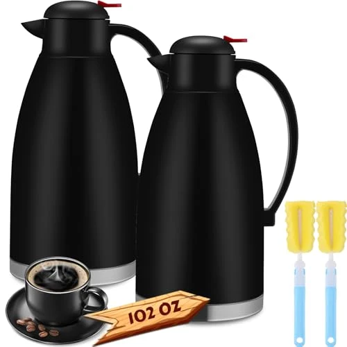 High-Quality 2 Pcs 102 oz Stainless Steel Thermal Coffee Carafe 2 Count Durable