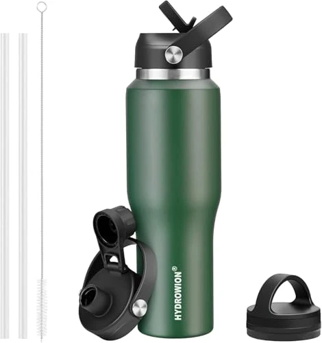 Fine 40 oz Insulated Water Bottle with Straw fit in Car Cup Holder Quality