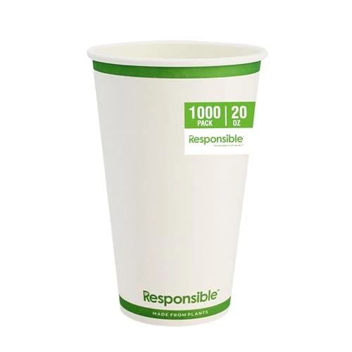 Breathable 20 oz Paper Hot Cups 20 Count Solid
