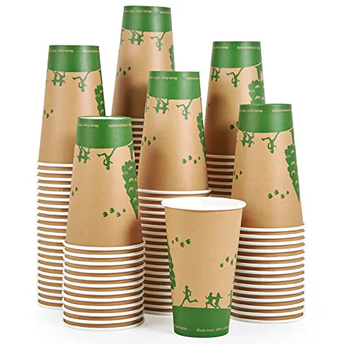 Optimized 16 oz Compostable Paper Coffee Cups with PLA Lined Safe