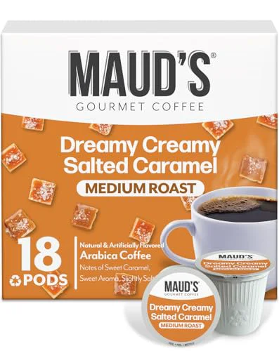 Environmentally Friendly Salted Caramel Flavored Coffee Pods 18 Count Natural