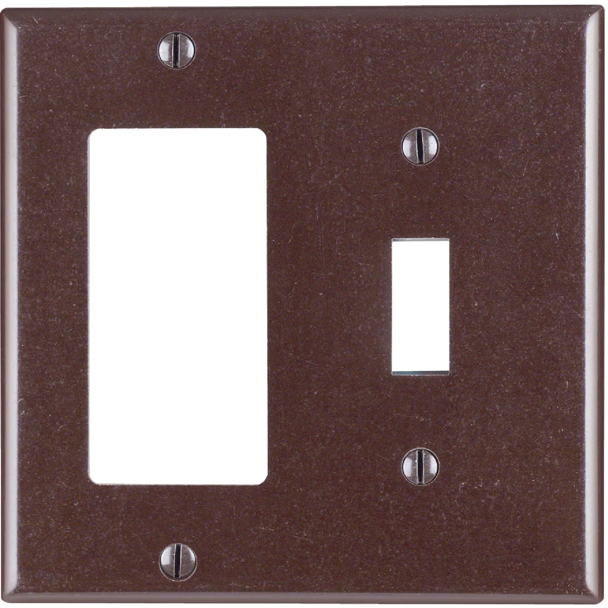 Verified Leviton Decora 2-Gang Thermoset Single Toggle Rocker Wall Plate Brown Secure