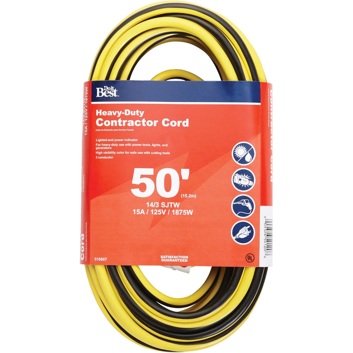 High-Grade Do it 50 Ft. 14 3 Heavy-Duty Contractor Extension Cord Sophisticated
