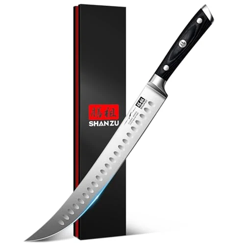 High-Performance 12 Slicing Brisket Carving Knife with Wood Handle Modern