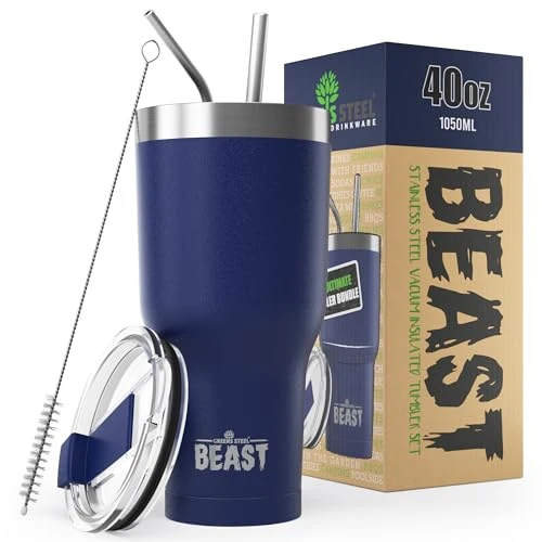 Contemporary Beast 40 oz Tumbler Stainless Steel Vacuum Insulated Coffee Ice Cup Double Wall Travel Flask Fine