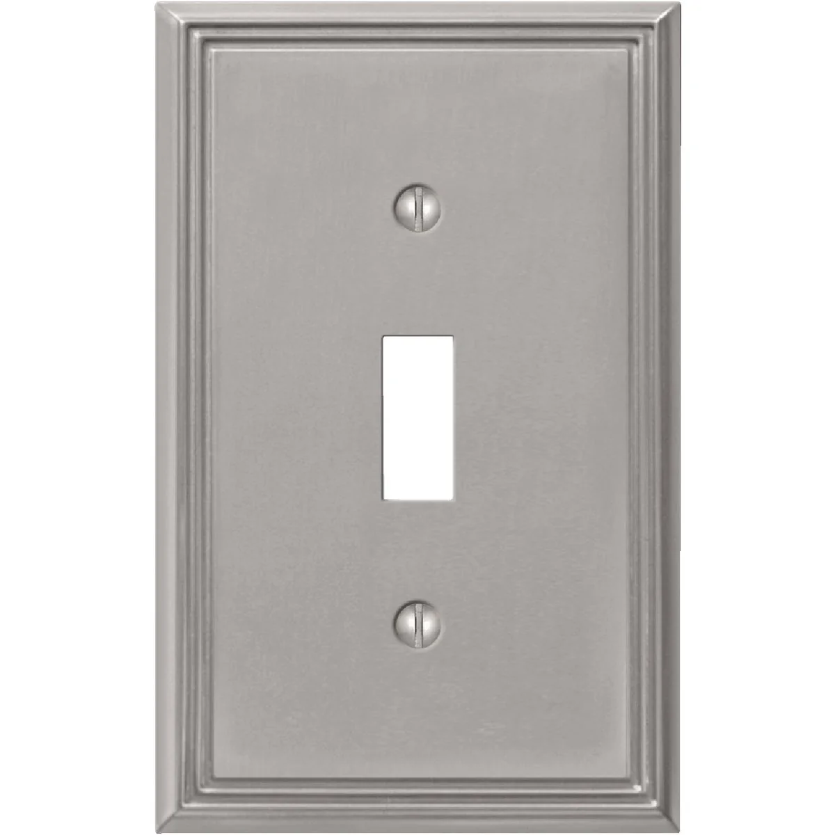Next-Generation Amerelle Metro Line 1-Gang Cast Metal Toggle Switch Wall Plate Brushed Nickel Breathable