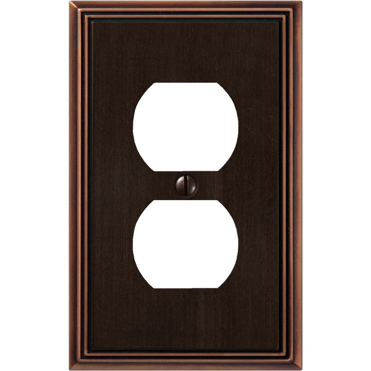 Practical Amerelle Metro Line 1-Gang Cast Metal Outlet Wall Plate Aged Bronze Comfortable