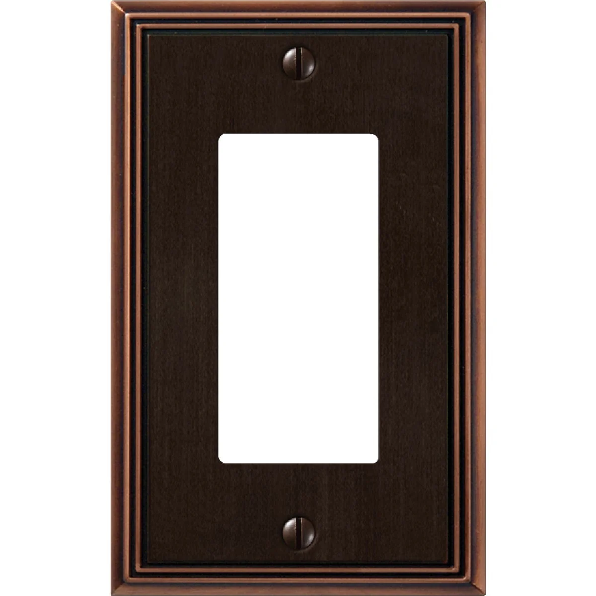 Powerful Amerelle Metro Line 1-Gang Cast Metal Rocker Decorator Wall Plate Aged Bronze Trendy