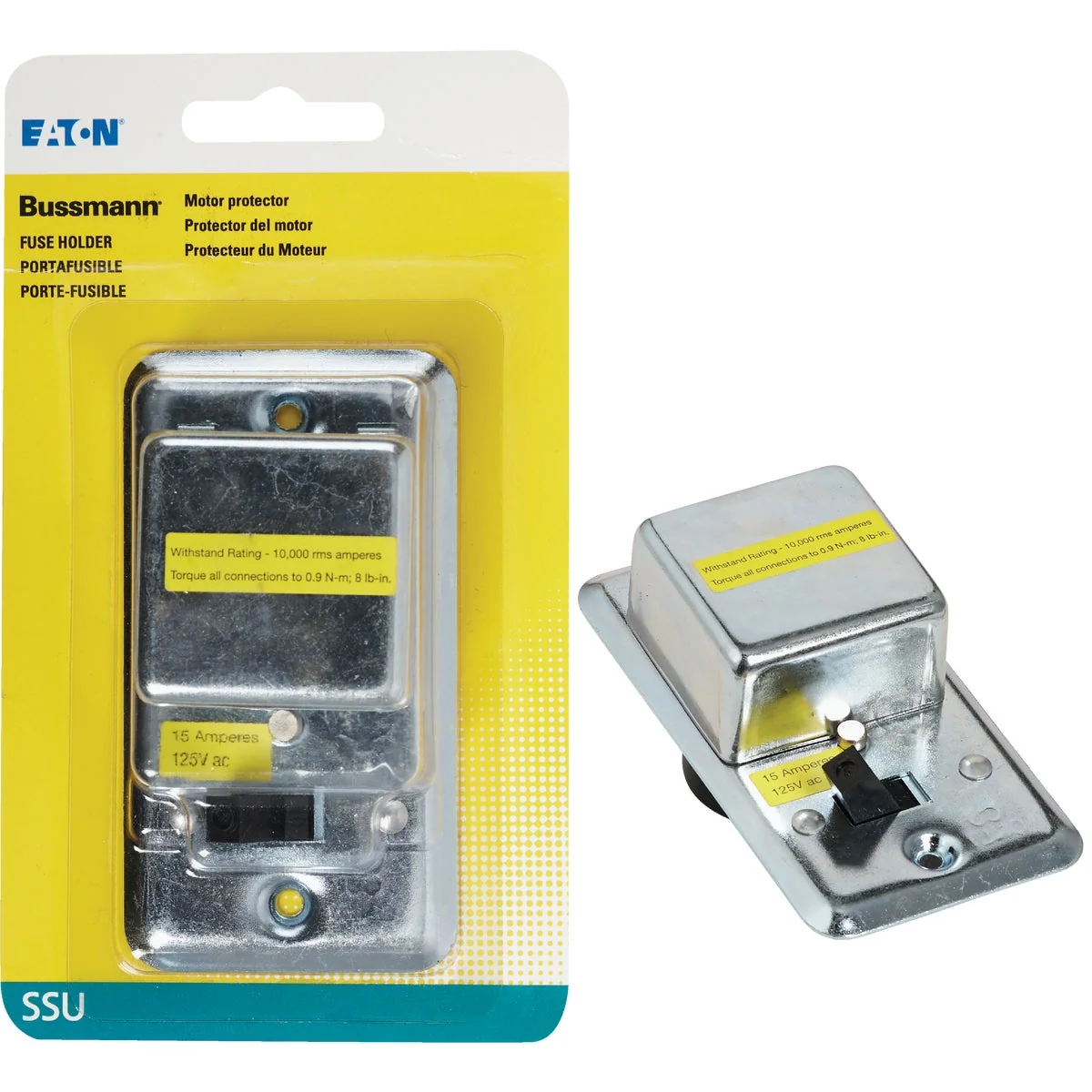 Original Design Bussmann 125V 15A 2-1 4 In. Handy Box Fuse Holder Cover Plate Healthy