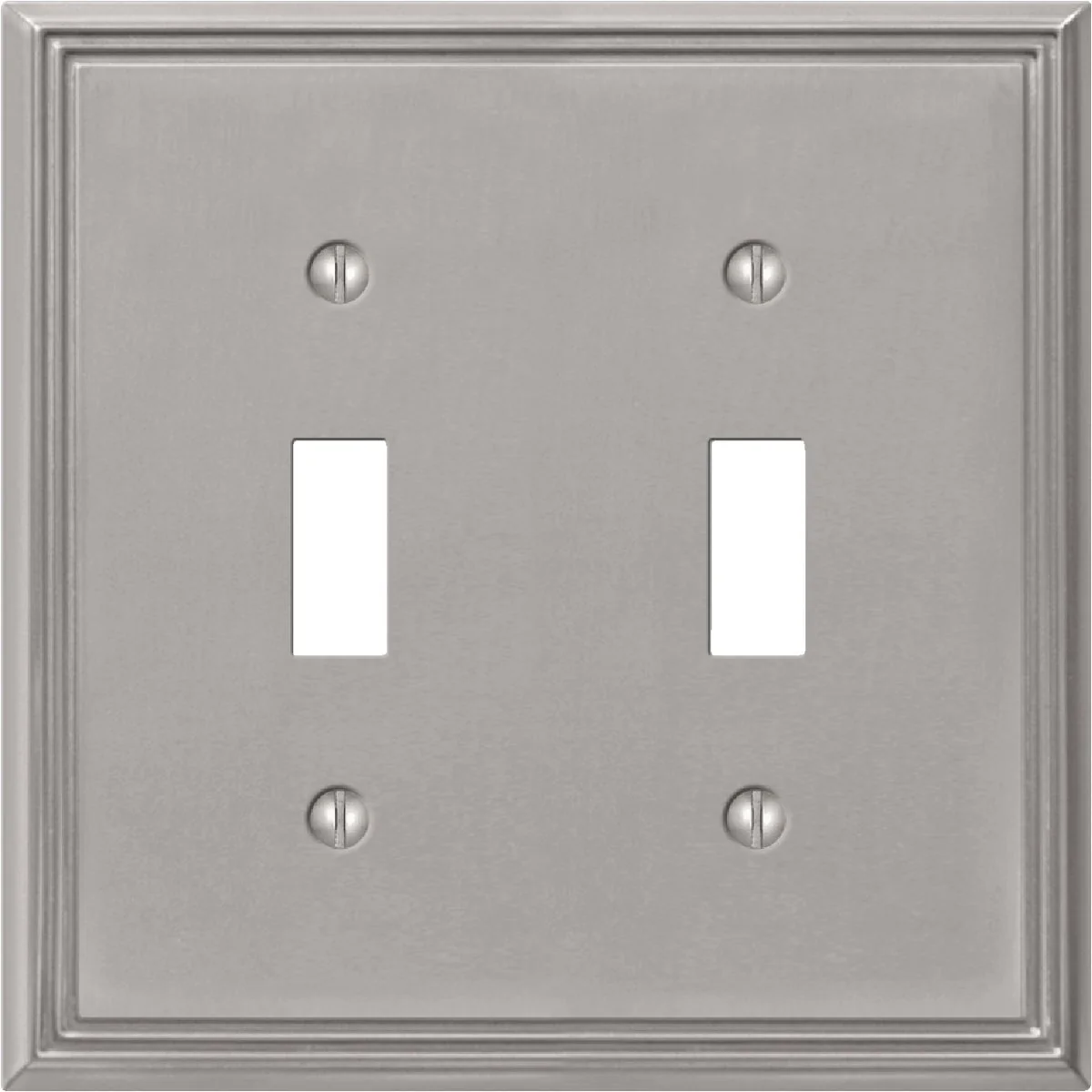 High-Grade Amerelle Metro Line 2-Gang Cast Metal Toggle Switch Wall Plate Brushed Nickel Trusted