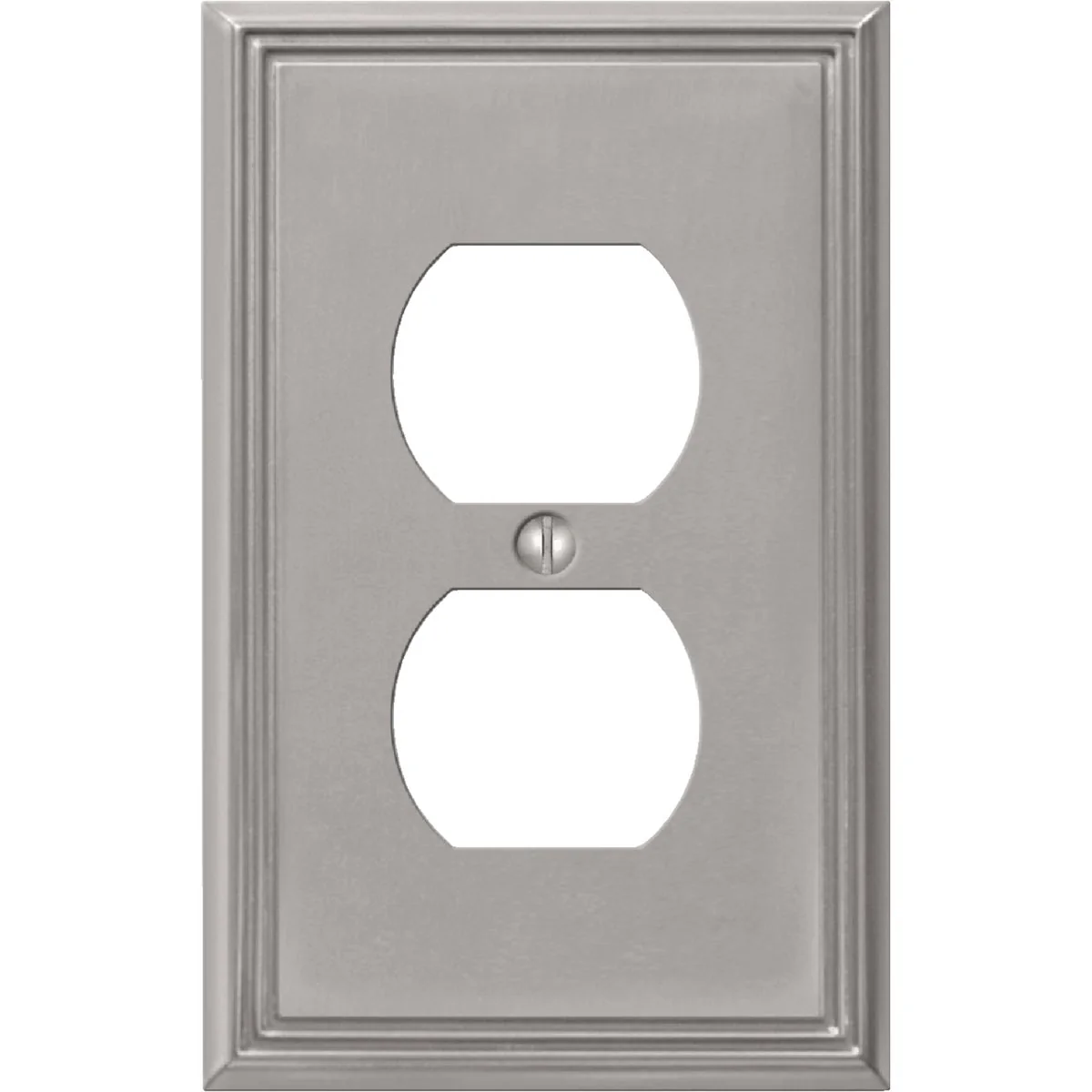 Casual Amerelle Metro Line 1-Gang Cast Metal Outlet Wall Plate Brushed Nickel Effective