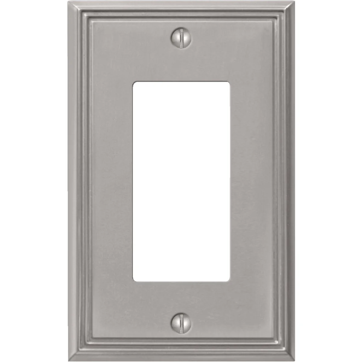 Sophisticated Amerelle Metro Line 1-Gang Cast Metal Rocker Decorator Wall Plate Brushed Nickel Versatile