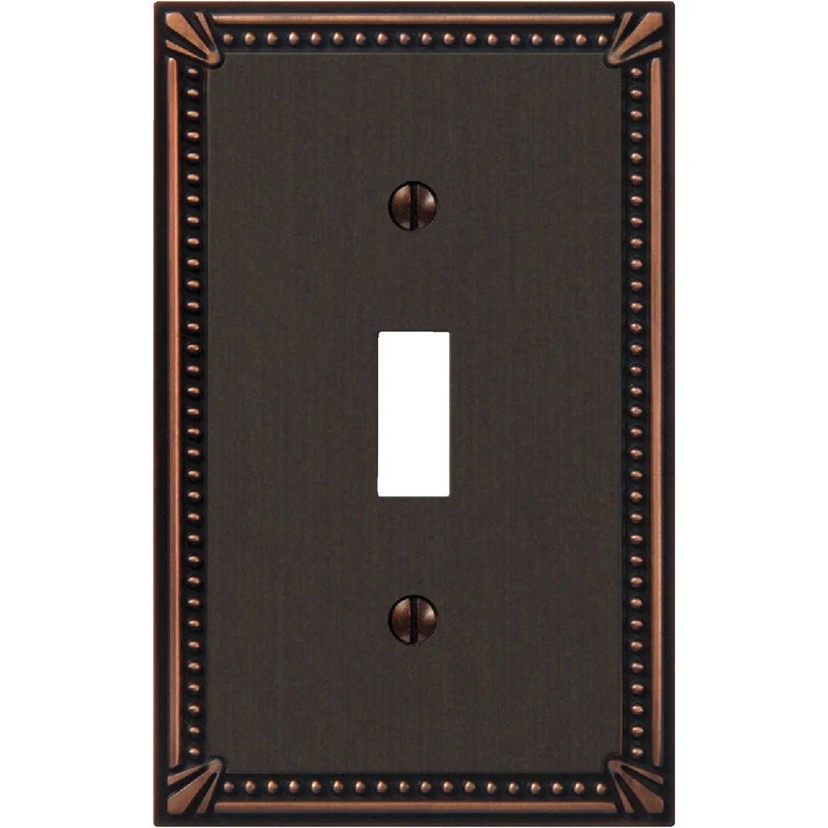 User-Friendly Amerelle Imperial Bead 1-GangCast Metal Toggle Switch Wall Plate Aged Bronze Soft