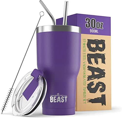 Certified Beast 30 oz Tumbler Stainless Steel Vacuum Insulated Coffee Ice Cup Double Wall Travel Flask Refined