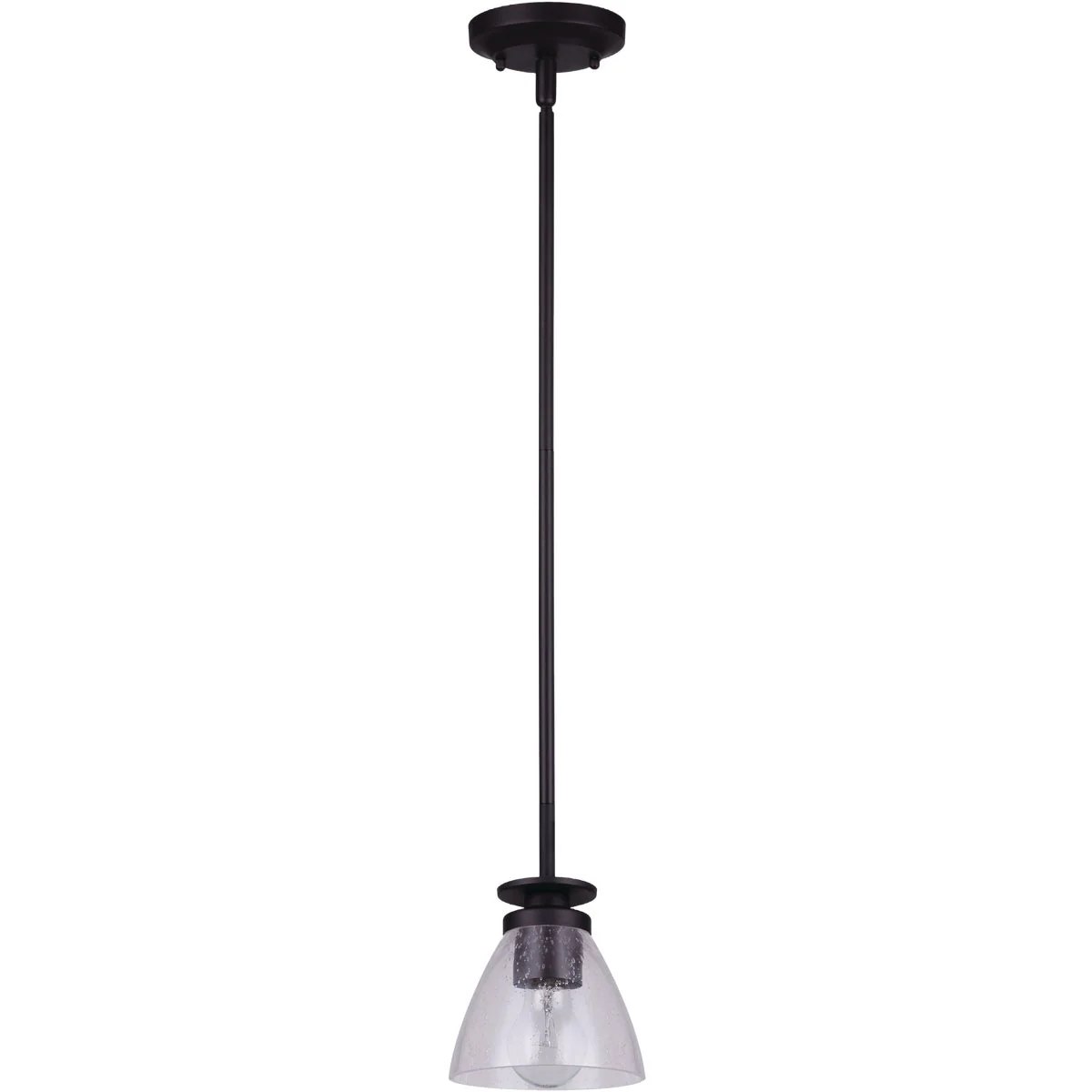 Carefully Designed Home Impressions 1-Bulb Oil Rubbed Bronze Incandescent Pendant Light Fixture Seeded Glass Genuine