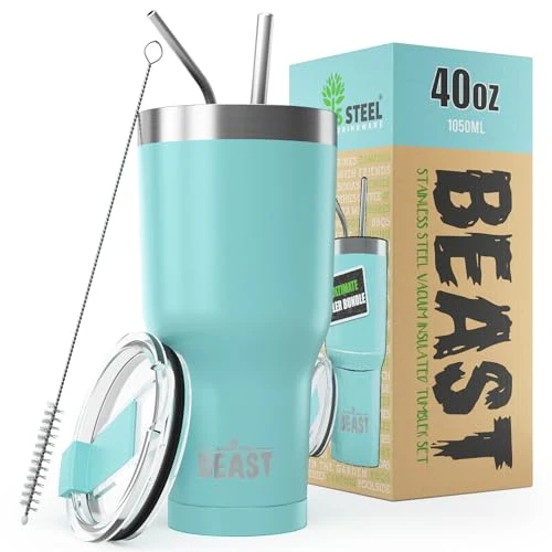 Superior Beast 40 oz Tumbler Stainless Steel Vacuum Insulated Coffee Ice Cup Double Wall Travel Flask Contemporary