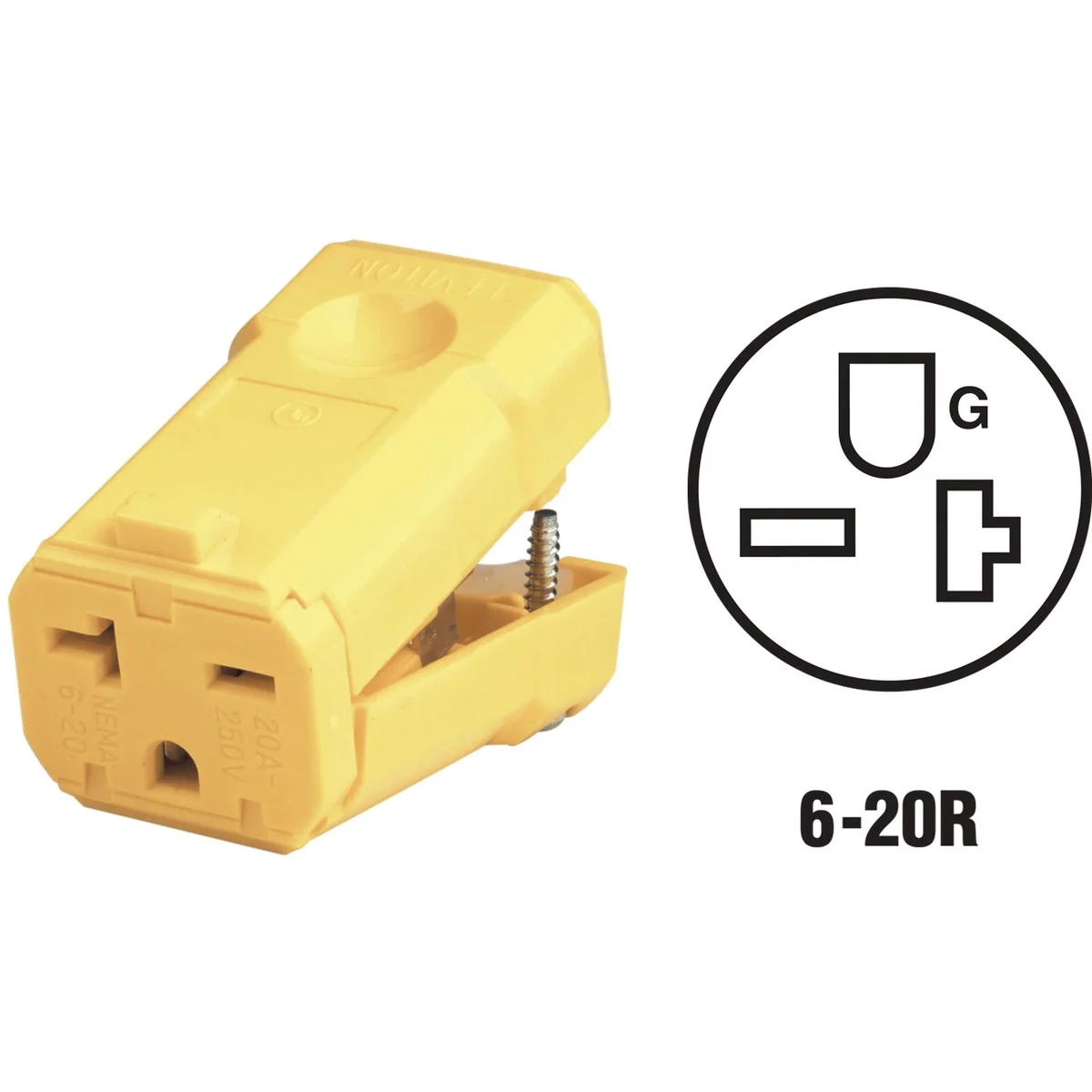 Luxury Leviton 20A 250V 3-Wire 2-Pole Python Cord Connector Next-Generation