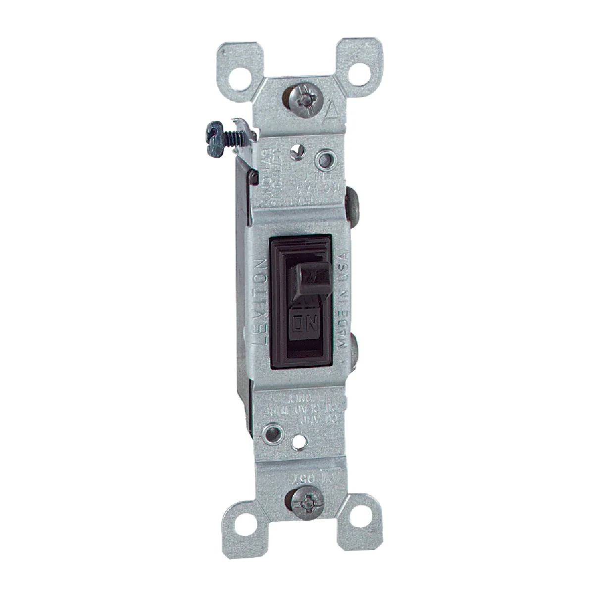 Breathable Leviton Residential Grade 15 Amp Toggle Single Pole Grounded Switch Brown Stylish