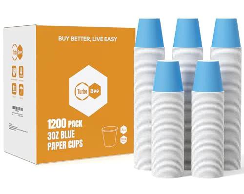 Elegant 1200 Pack 3oz Disposable Paper Cups Blue Small Bathroom Cups Bulk 1200 Count Practical