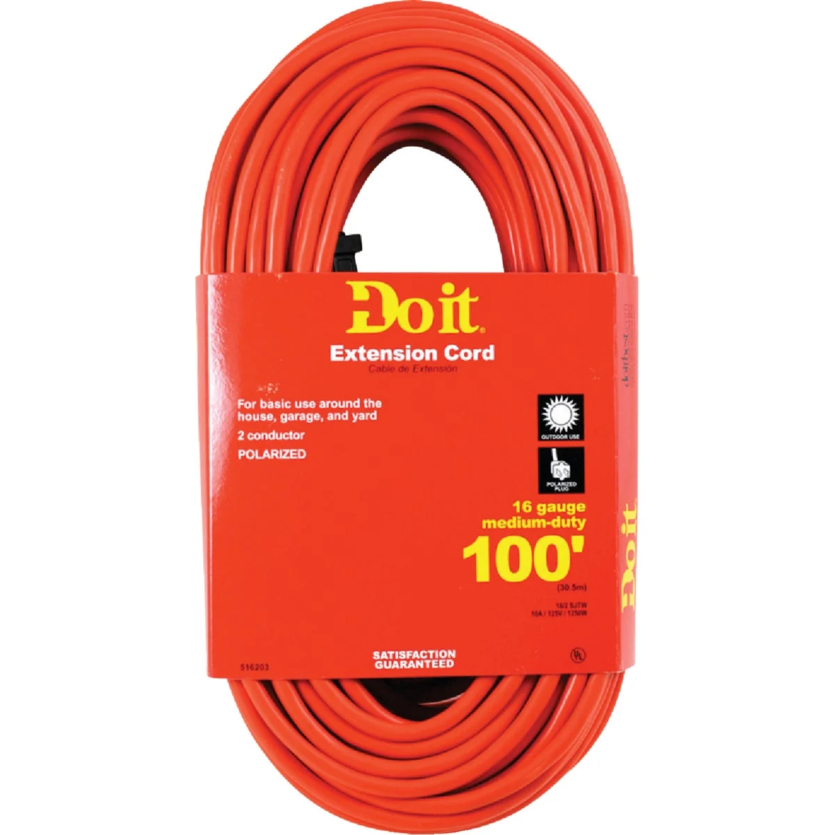 Secure Do it 100 Ft. 16 2 Polarized Outdoor Extension Cord Sophisticated