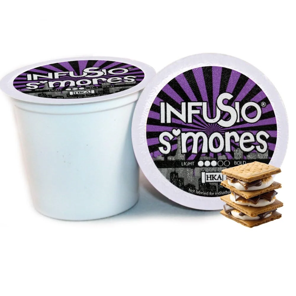 Fashionable InfuSio Coffee Pods 96 Count S’mores Medium Roast Flavored Single Serve Coffee Pods for Keurig K Cups Brewers – InfuSio Premium Roasted Keurig 2.0 Compatible Superior