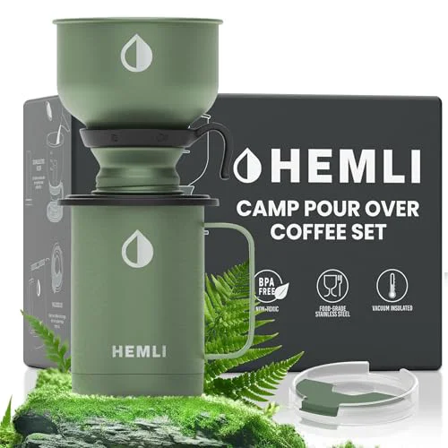Exclusive 16 oz Pour Over Camping Coffee Maker Set 2 Count Traditional