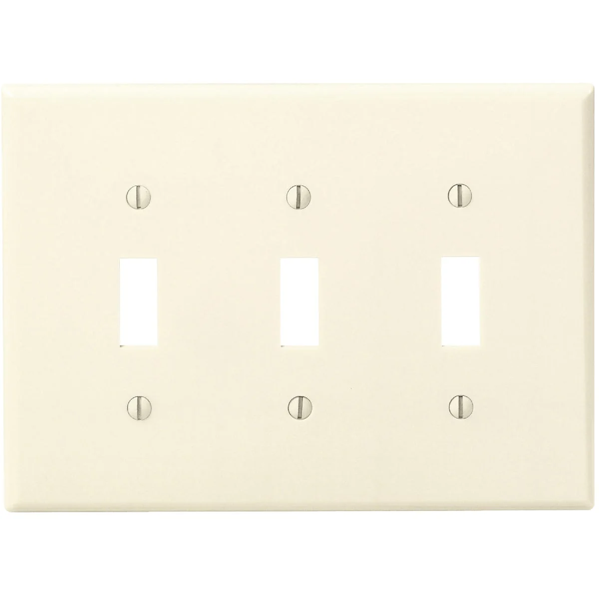 Unique Leviton 3-Gang Smooth Plastic Mid-Way Toggle Switch Wall Plate Ivory Superior