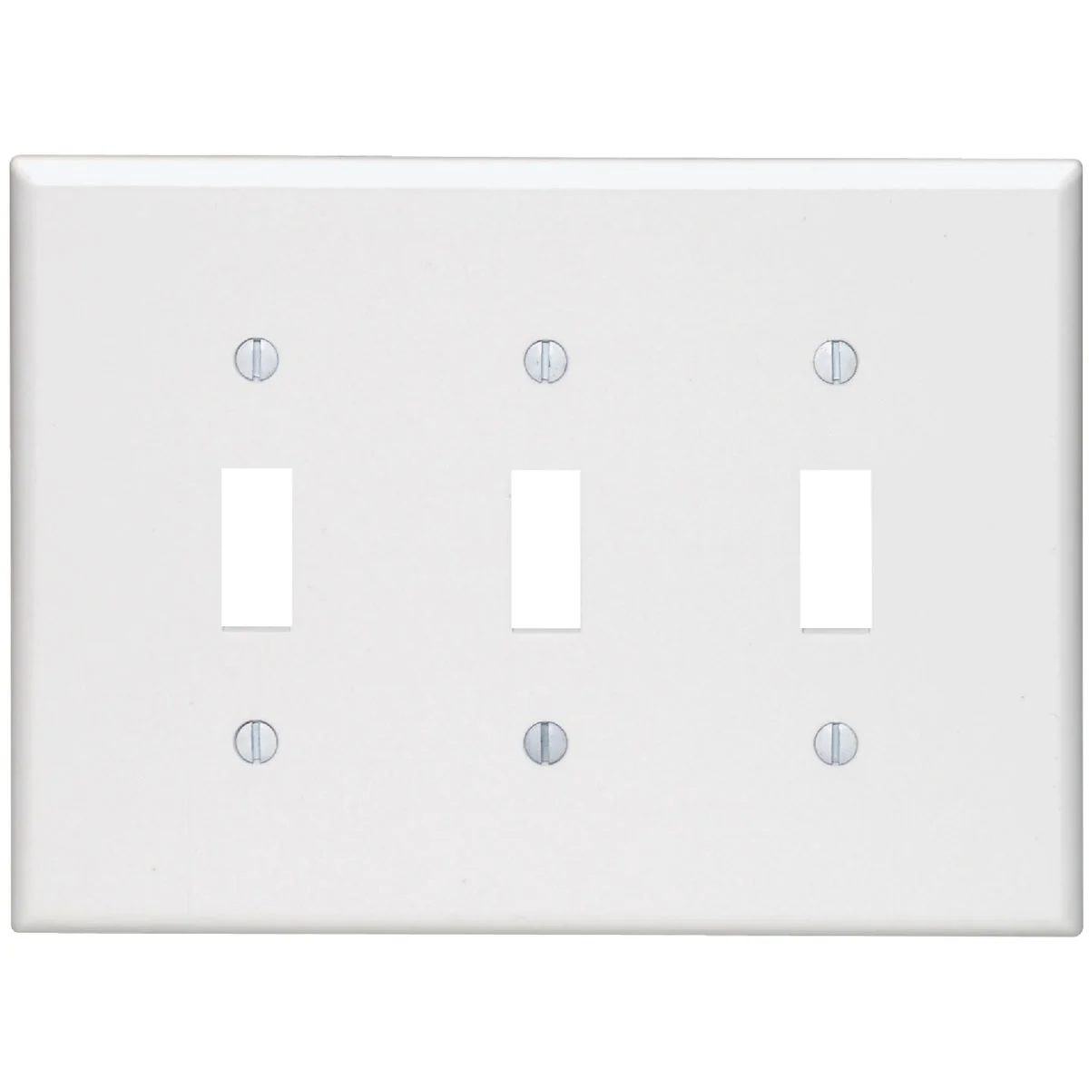 Functional Leviton 3-Gang Smooth Plastic Mid-Way Toggle Switch Wall Plate White Carefully Designed