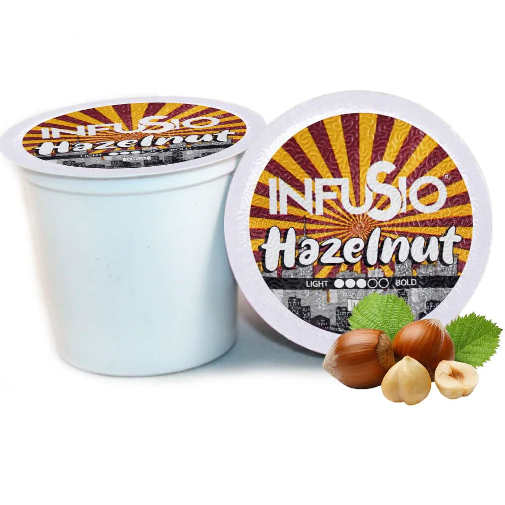 User-Friendly InfuSio Hazelnut Coffee Pods Single Serve Coffee Pods for Keurig K Cups Brewers – Premium Roasted 96 Count Original