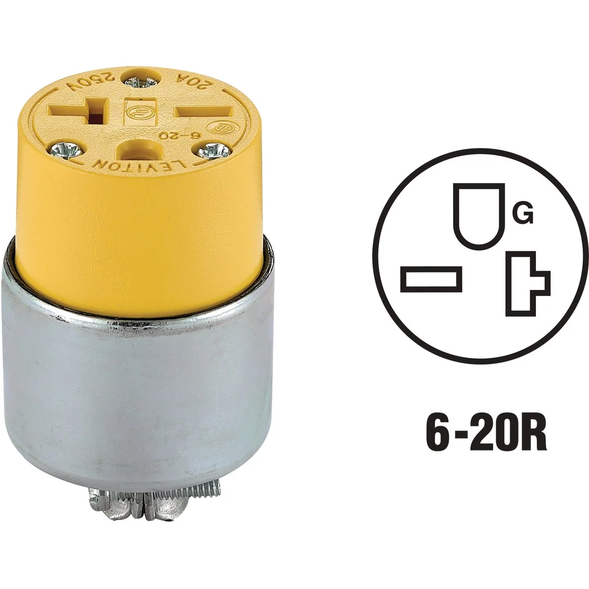 Safe Leviton 20A 250V 3-Wire 2-Pole Armored Cord Connector Flexible