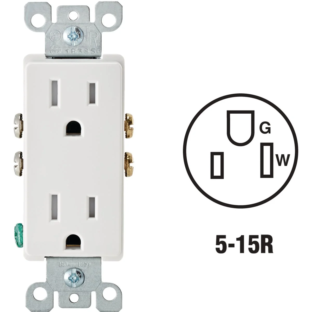 World-Class Leviton Decora 15A White Tamper Resistant 5-15R Duplex Outlet Recyclable