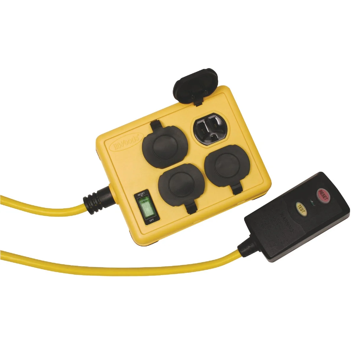 Expertly Made Woods 6 Ft. 14 3 Yellow 4-Outlet GFCI Extension Cord Contemporary