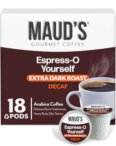 Fine Crafted Maud s Decaf Espresso Roast Coffee Pods 18 Count Genuine