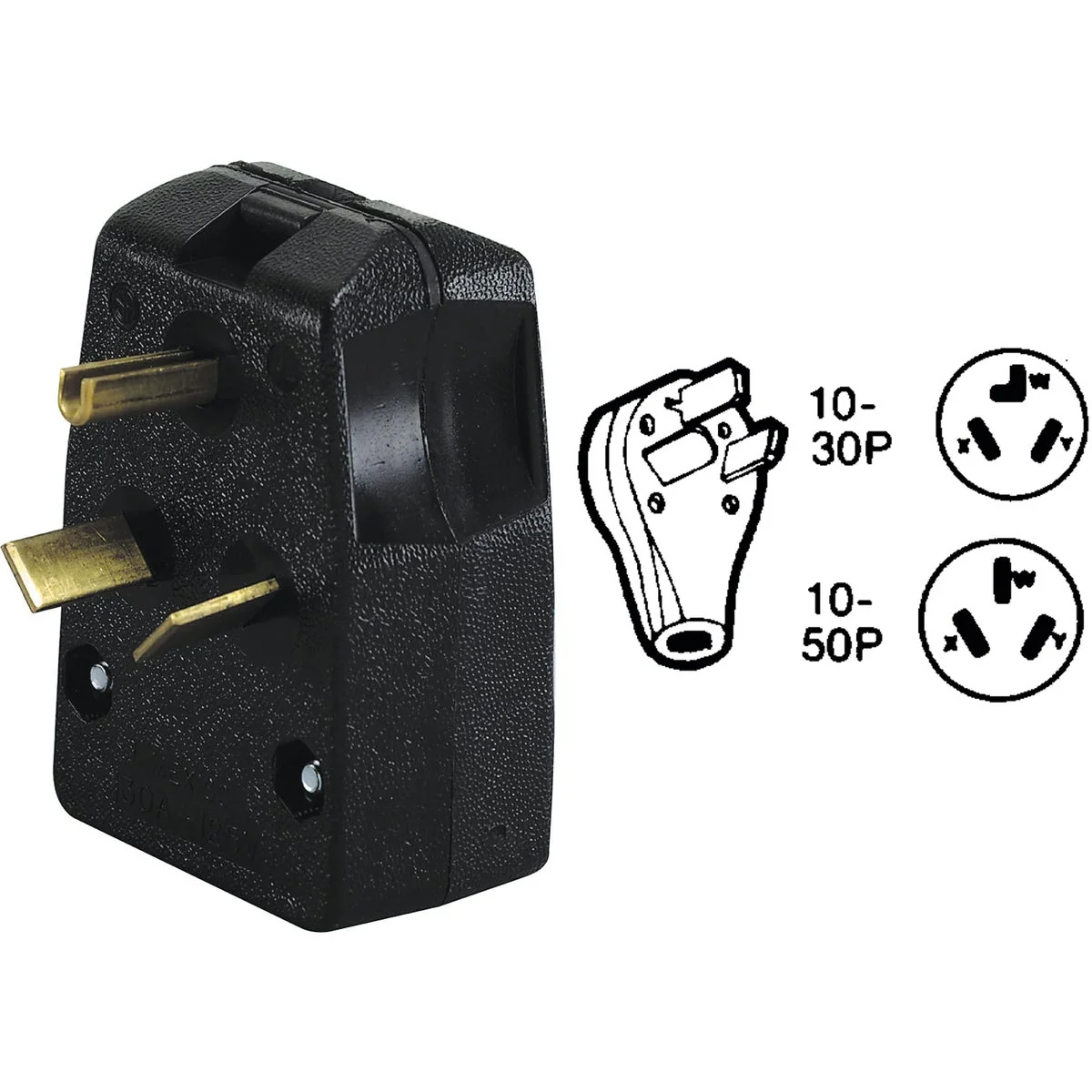 Artisan Leviton 30A 50A 250V 3-Wire 3-Pole Range Dryer Cord Plug Sophisticated