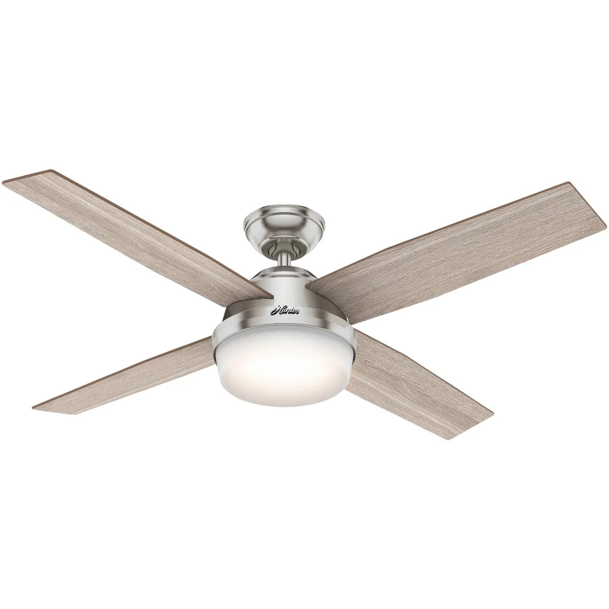 Top-Quality Hunter Dempsey 52 In. Brush Nickel Ceiling Fan with Light Kit Powerful