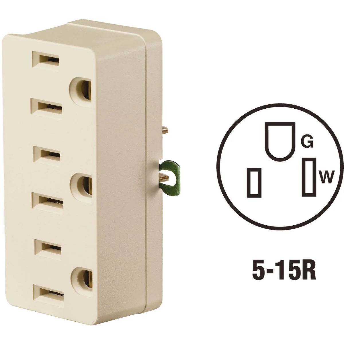 Versatile Leviton Ivory 15A 3-Outlet Tap Crafted