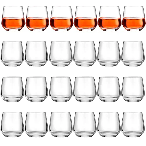 Proven 24 Pack Shot Glasses 3.25 oz Tequila Heavy Base Whiskey Tasting Glass Cups Small Liquor and Spirit Bar Shooter for Drinking Tasting Espresso Beer Juice 24 Count First-Class