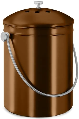 Secure Countertop Compost Bin 1.3 Gallon Minimalist