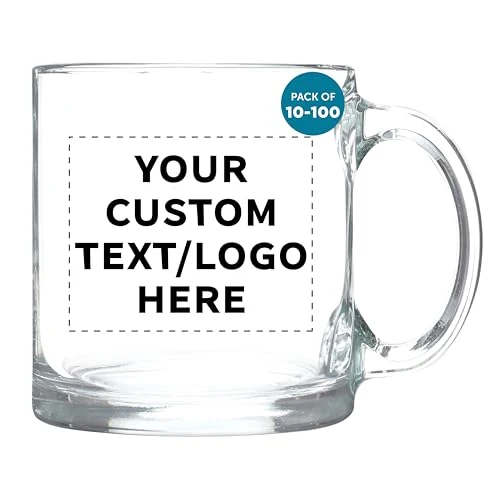 Certified Custom Clear Glass Coffee Mugs 13 oz. Set of 10 100 Count Carefully Designed