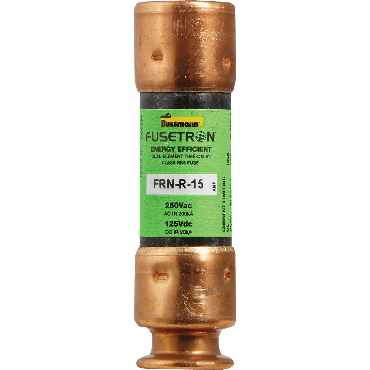 Functional Bussmann 15A FRN-R Cartridge Heavy-Duty Time Delay Cartridge Fuse Reusable