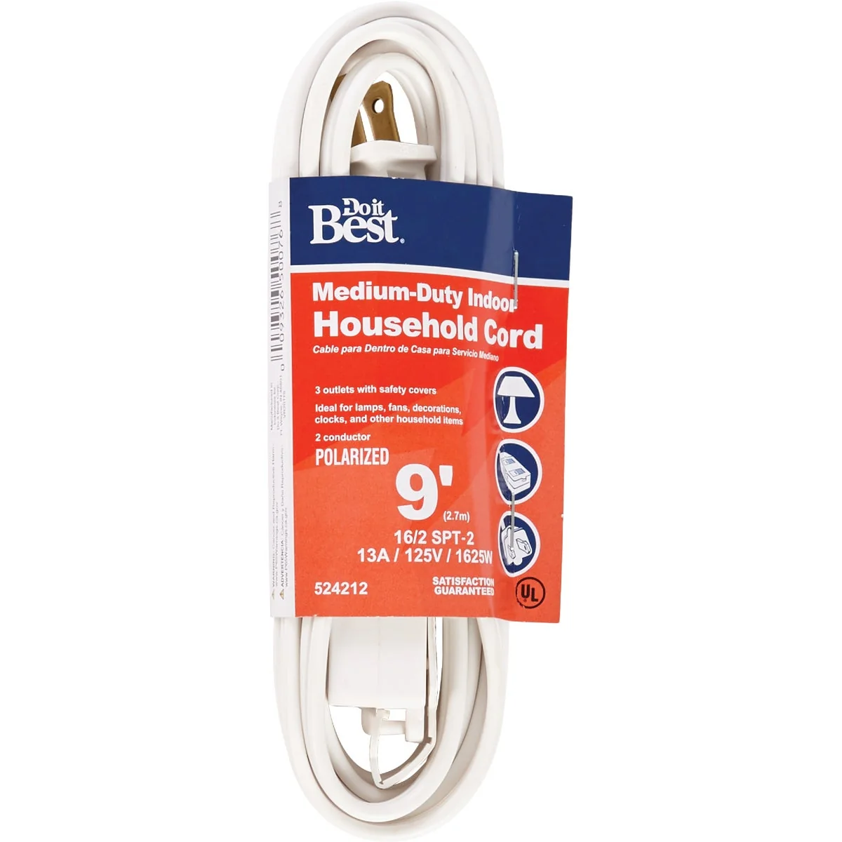Exclusive Do it 9 Ft. 16 2 White Cube Tap Extension Cord Trusted